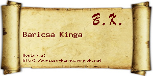 Baricsa Kinga névjegykártya