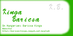 kinga baricsa business card